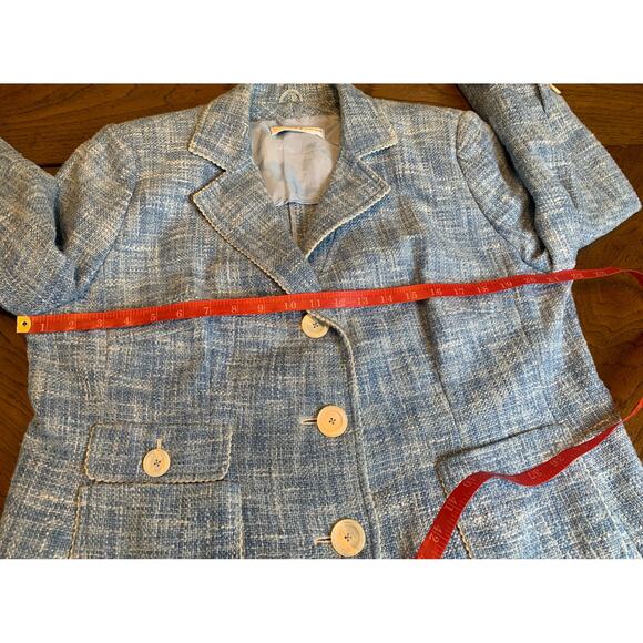 Roberto Quaglia Women’s Tweed Blazer Blue Size 46 - Picture 11 of 13